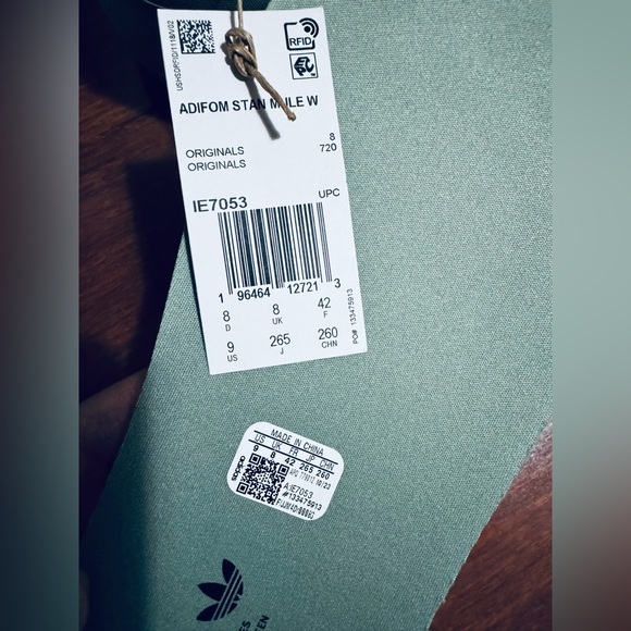 Adidas Adifom Stan Smith platform mule green / silver hint green US 9 - Picture 10 of 12